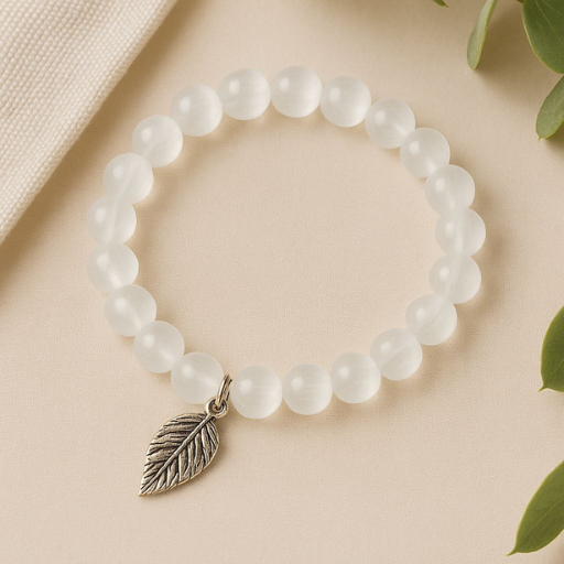 Selenite Bracelet – Angel Charm