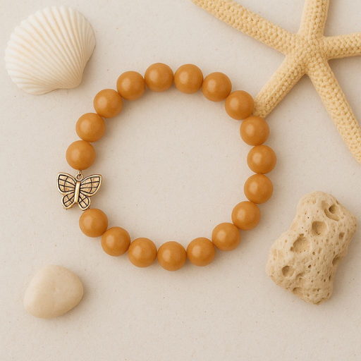 Sunstone Bracelet – Lotus Charm
